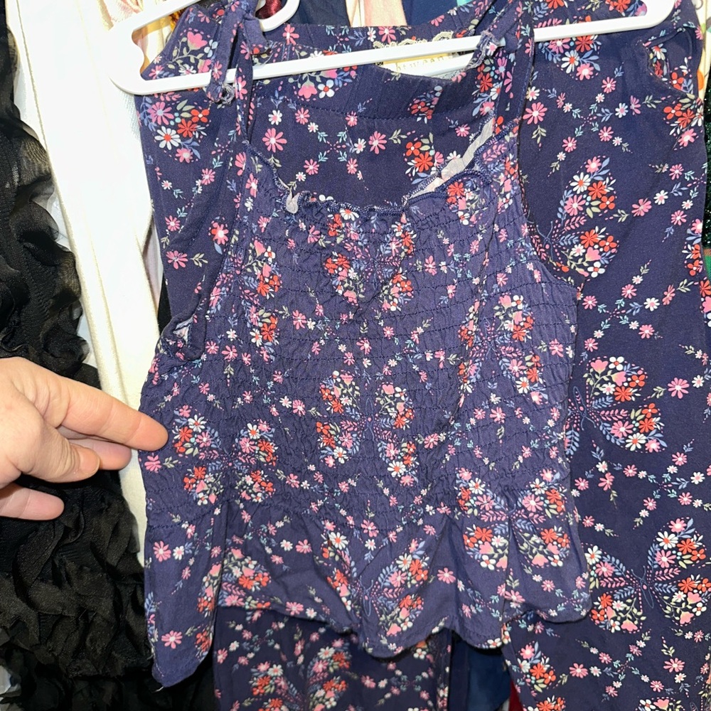 Floral Print Sleeveless Top & Flowy Wide Leg Pants